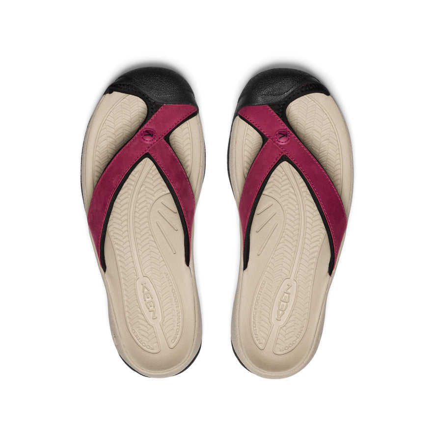 Women's Waimea Leather Flip-Flop | Beaujolais - Image 5