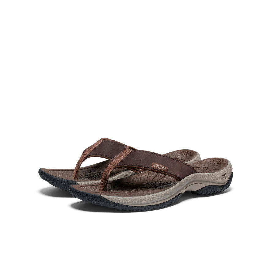 Men's Kona Leather Flip-Flop | Java/Dark Earth - Image 3