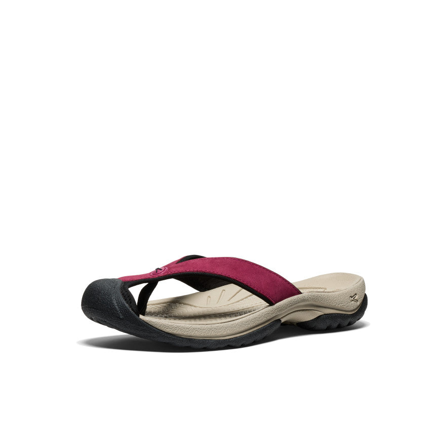 Women's Waimea Leather Flip-Flop | Beaujolais - Image 3