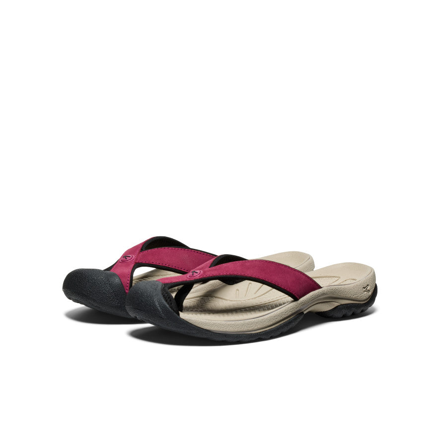 Women's Waimea Leather Flip-Flop | Beaujolais - Image 2